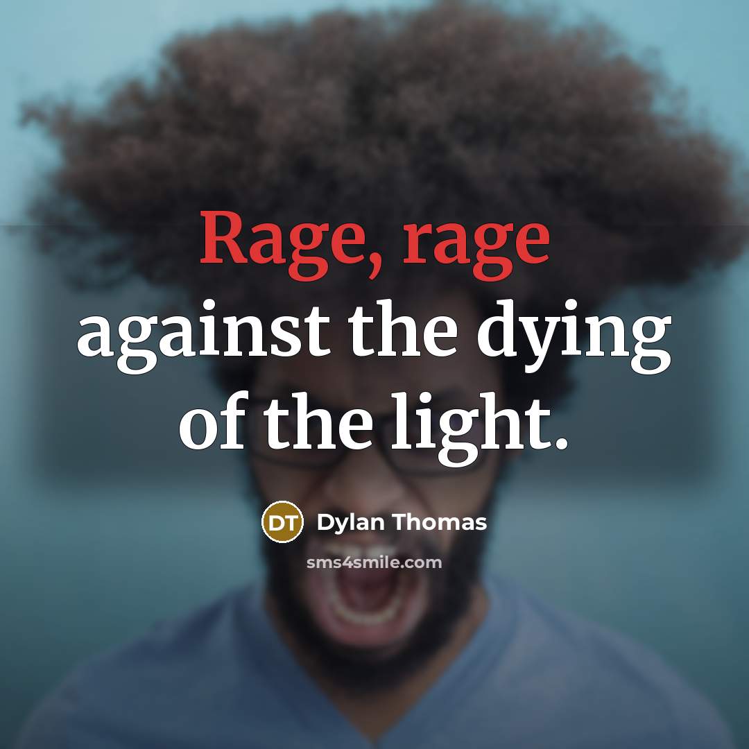 “Rage, rage against the dying of the light.…” quote by Dylan Thomas