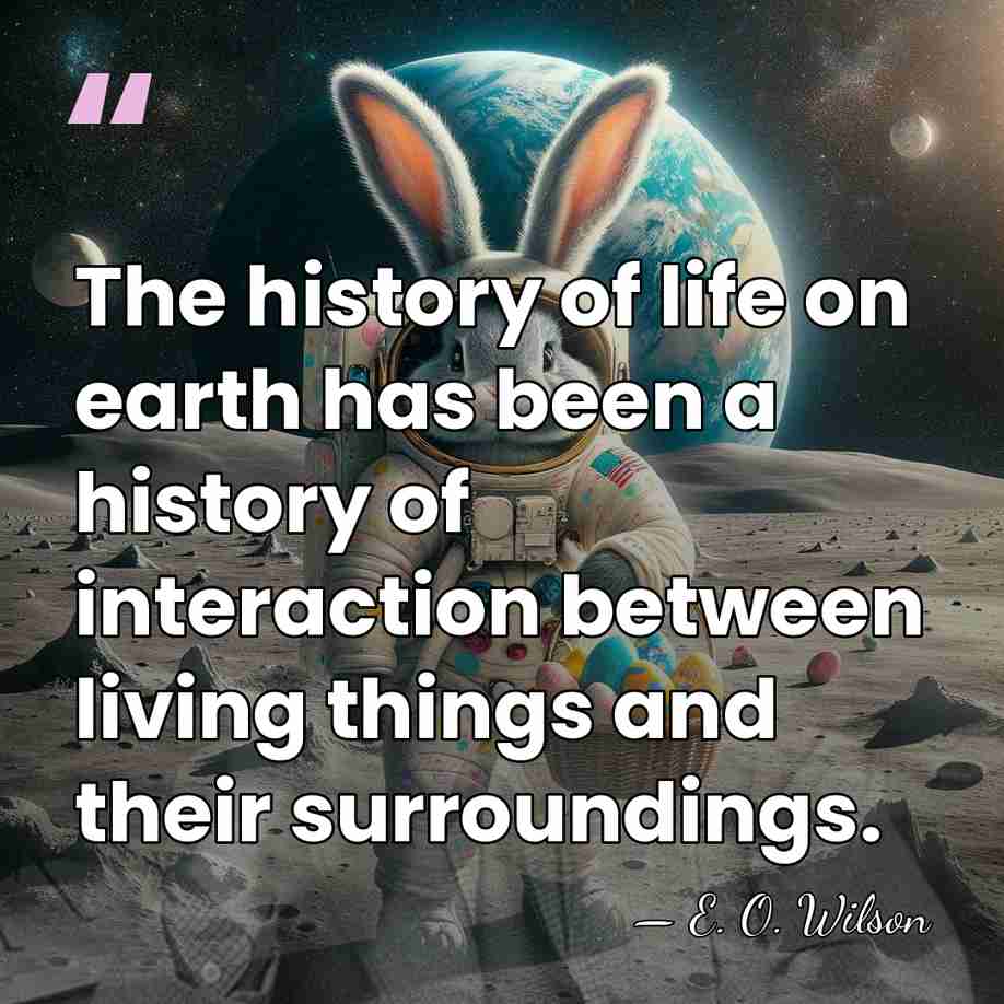 The history of life on earth has been a history of interaction&hellip; - E. O. Wilson