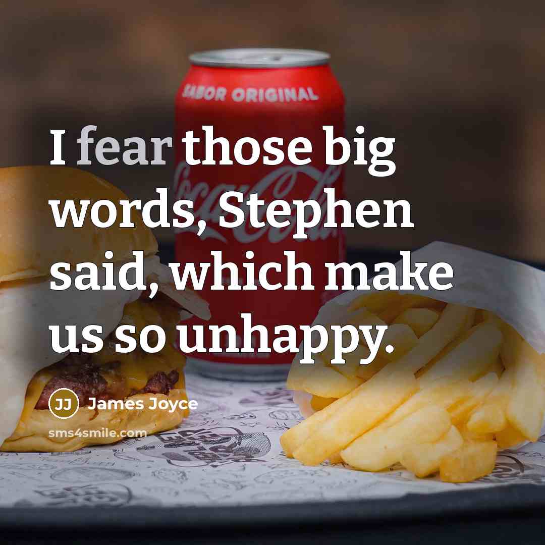 “I fear those big words, Stephen said, which make us…” quote by James Joyce