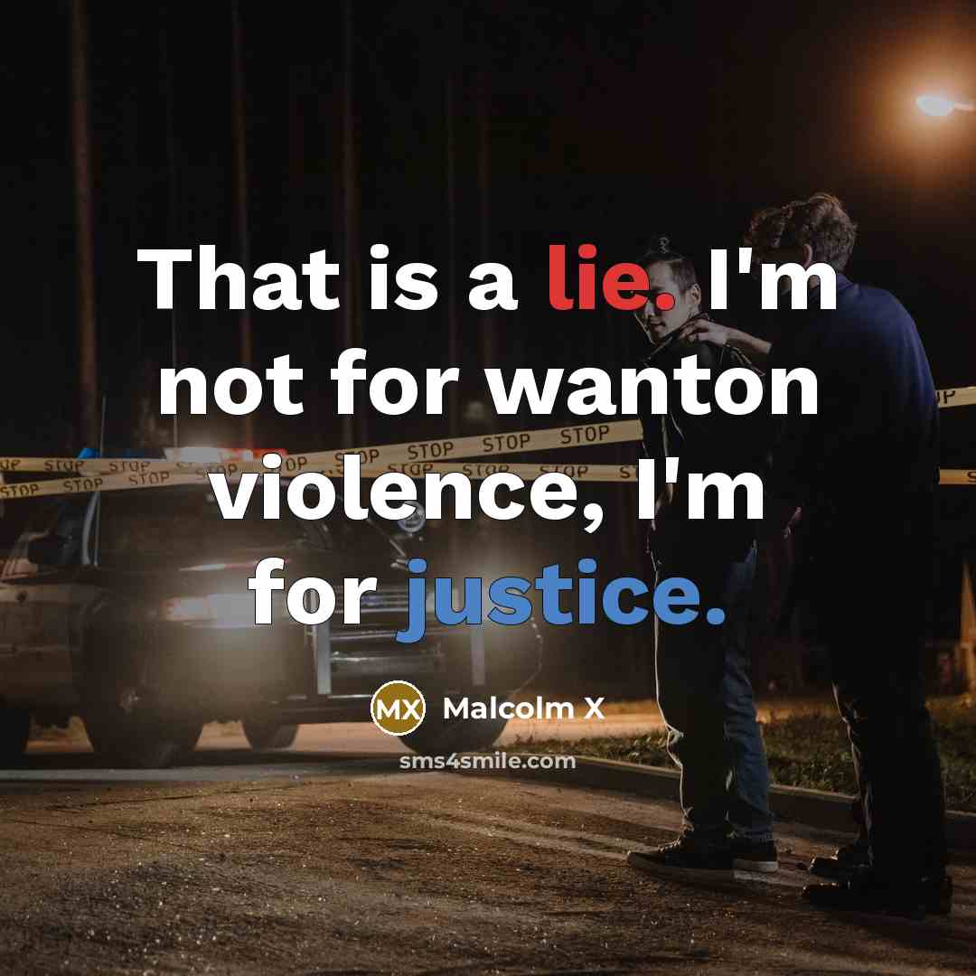 “That is a lie. I'm not for wanton violence, I'm…” quote by Malcolm X
