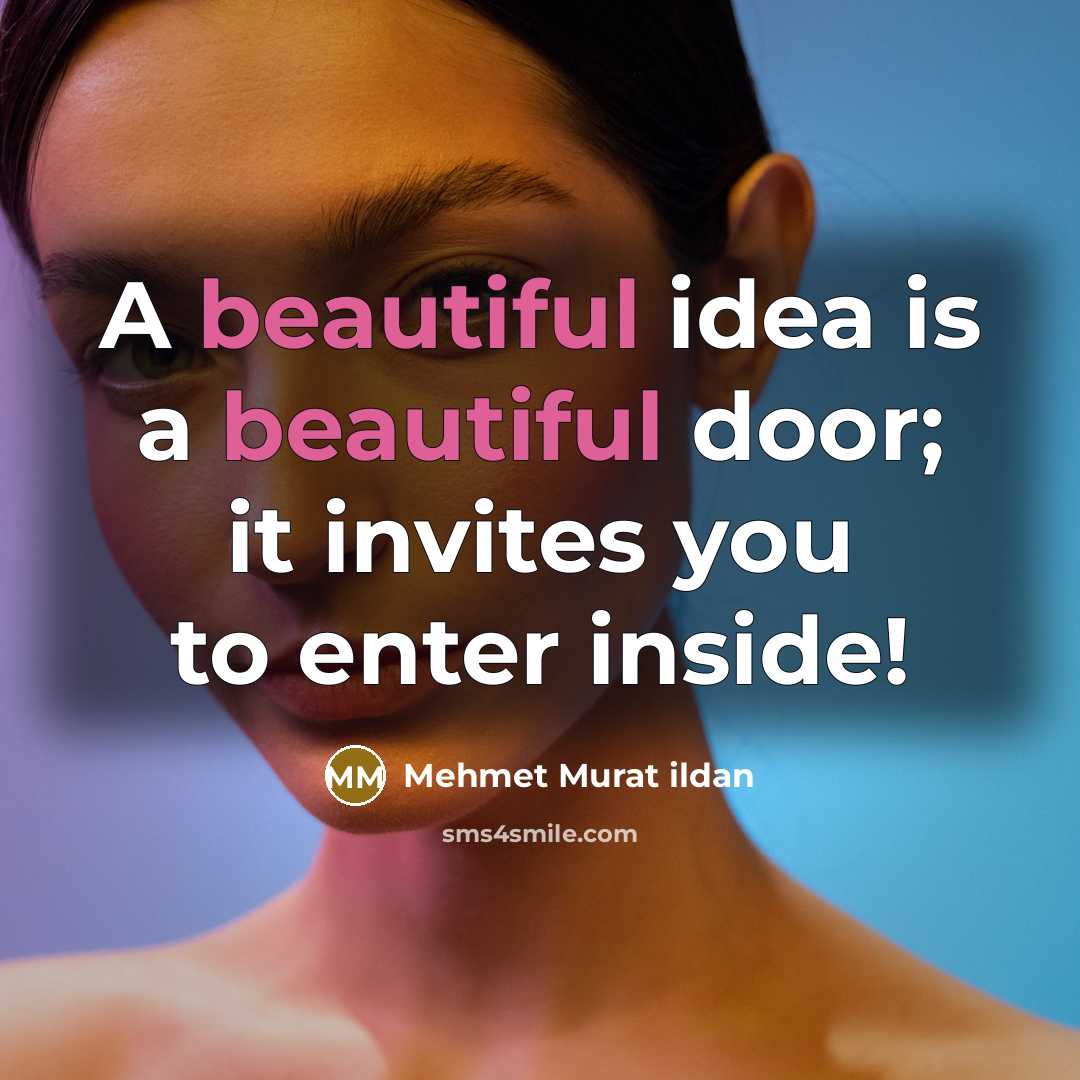 “A beautiful idea is a beautiful door; it invites you…” quote by Mehmet Murat Ildan