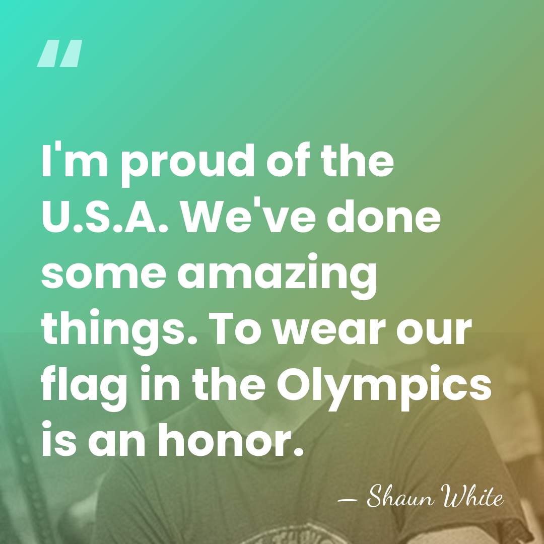I'm proud of the U.S.A. We've done some amazing things. To wear&hellip; - Shaun White