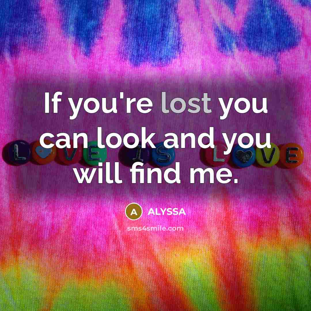 “If you're lost you can look and you will find…” quote by ALYSSA