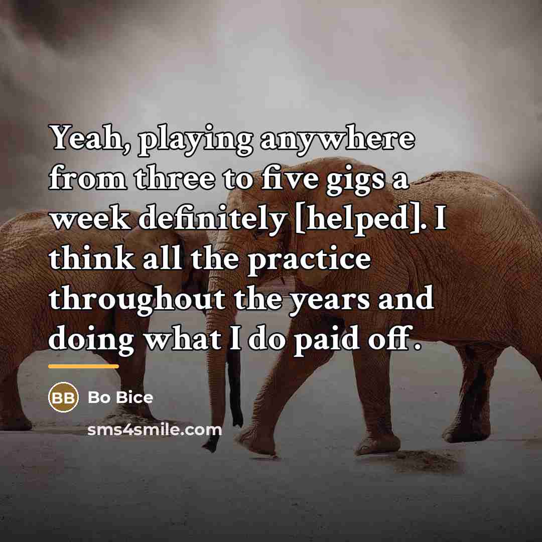 “Yeah, playing anywhere from three to five gigs a week…” quote by Bo Bice