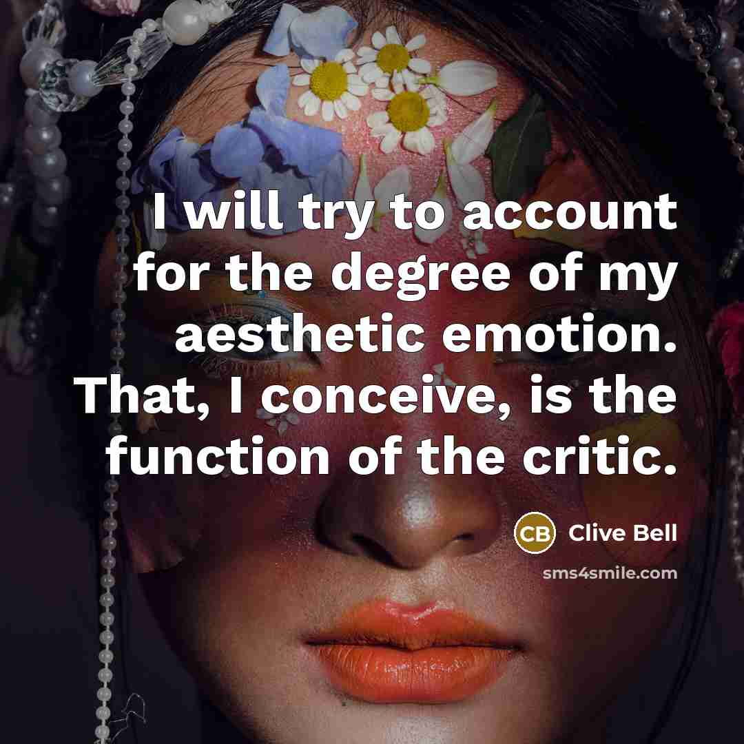 “I will try to account for the degree of my…” quote by Clive Bell
