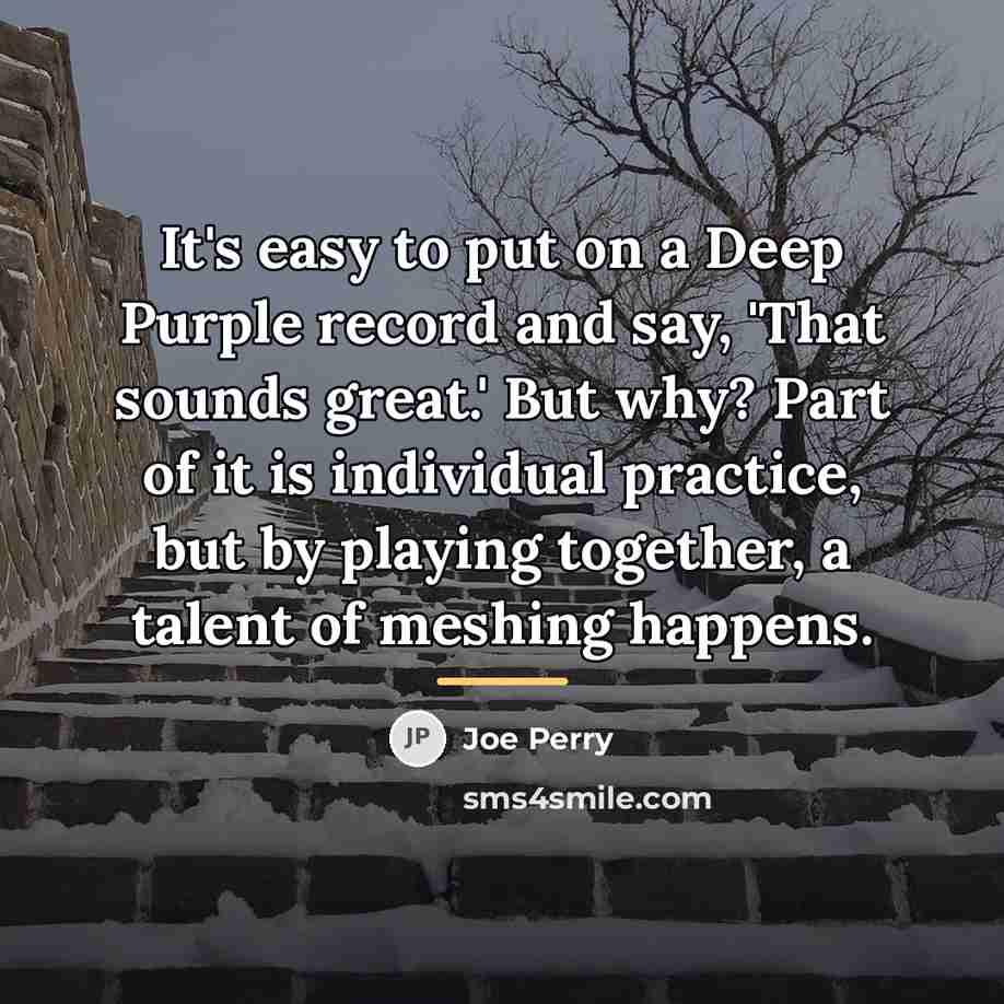 “It's easy to put on a Deep Purple record and…” quote by Joe Perry