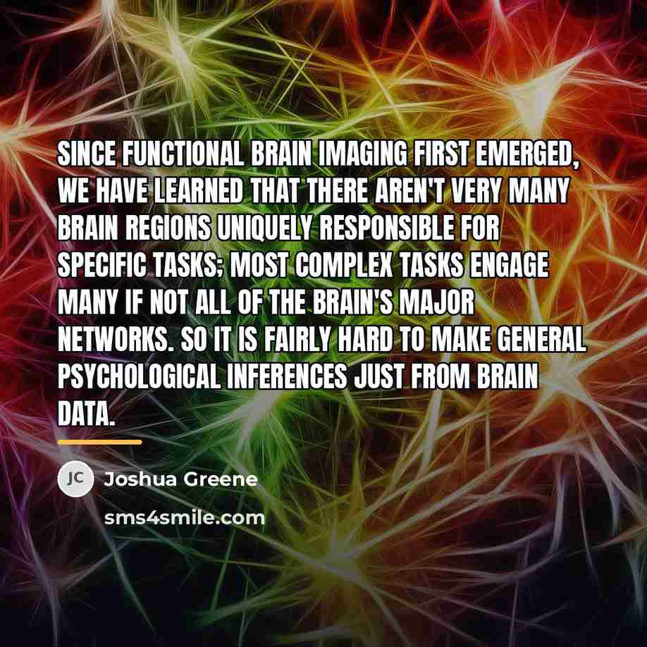 “Since functional brain imaging first emerged, we have learned that…” quote by Joshua Greene