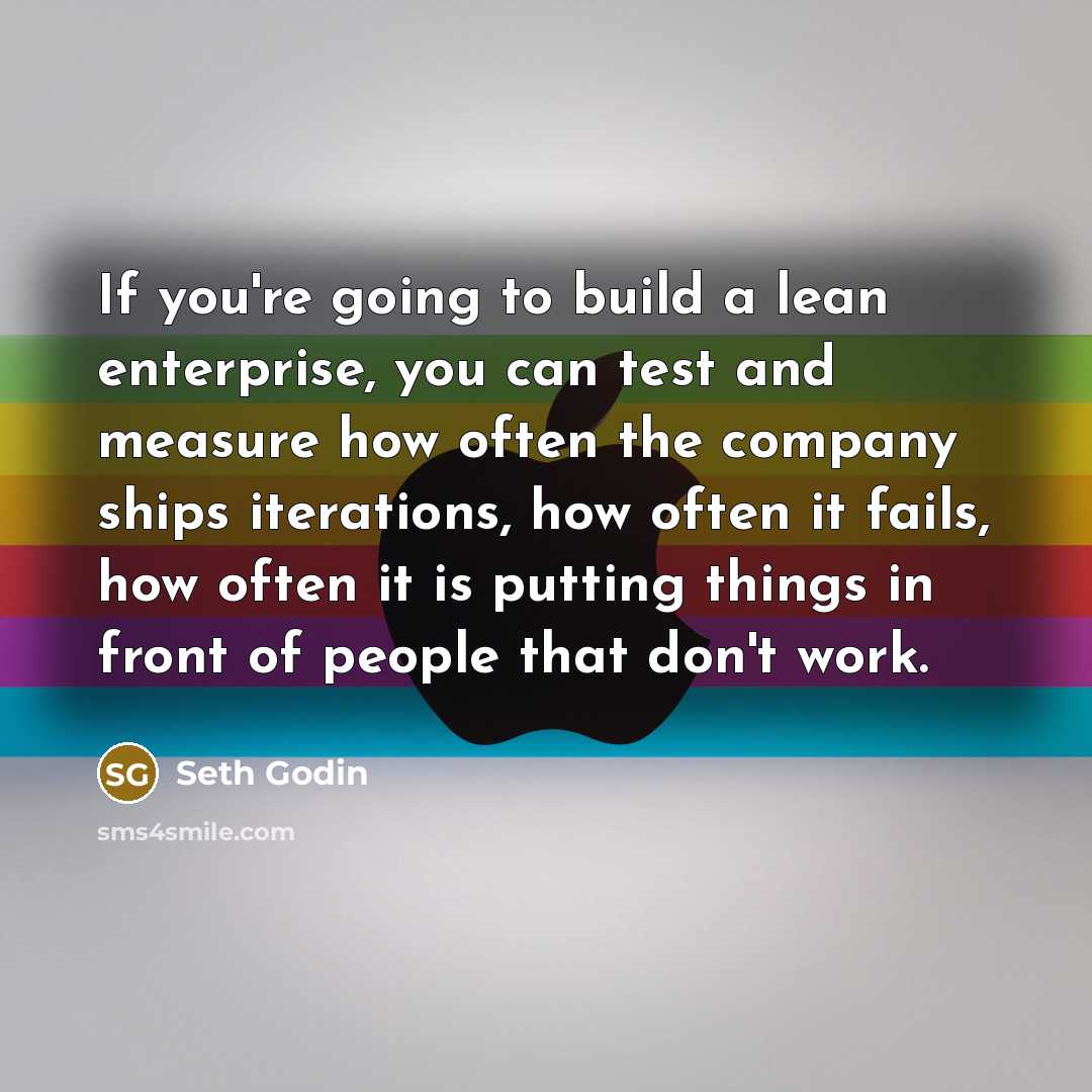 “If you're going to build a lean enterprise, you can…” quote by Seth Godin