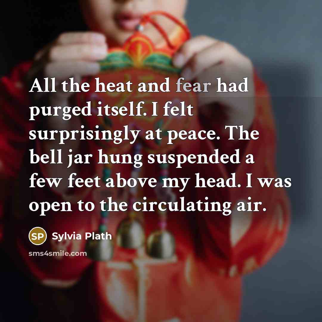 “All the heat and fear had purged itself. I felt…” quote by Sylvia Plath