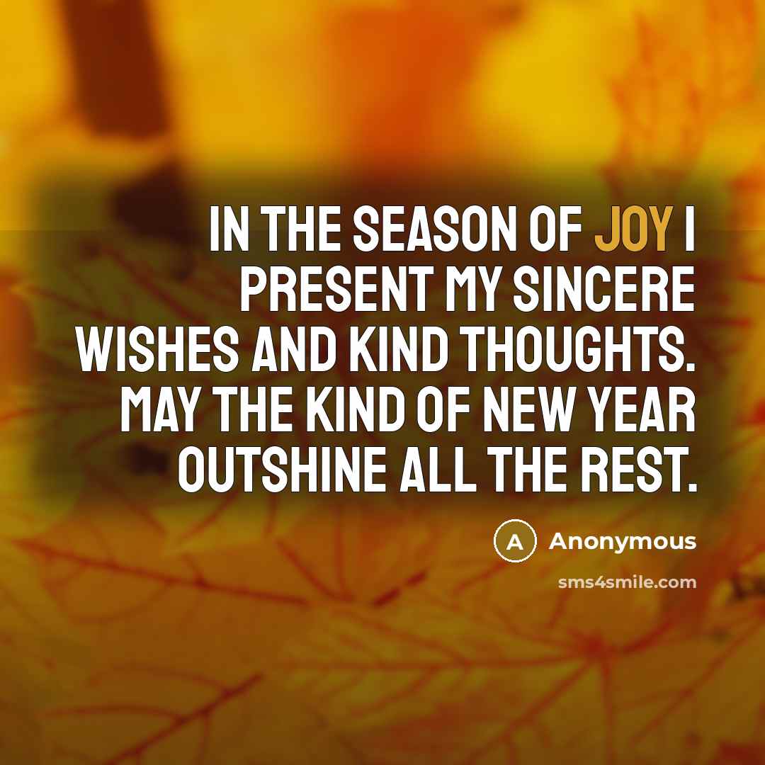 “In the season of joy I present my sincere wishes…” quote by Anonymous