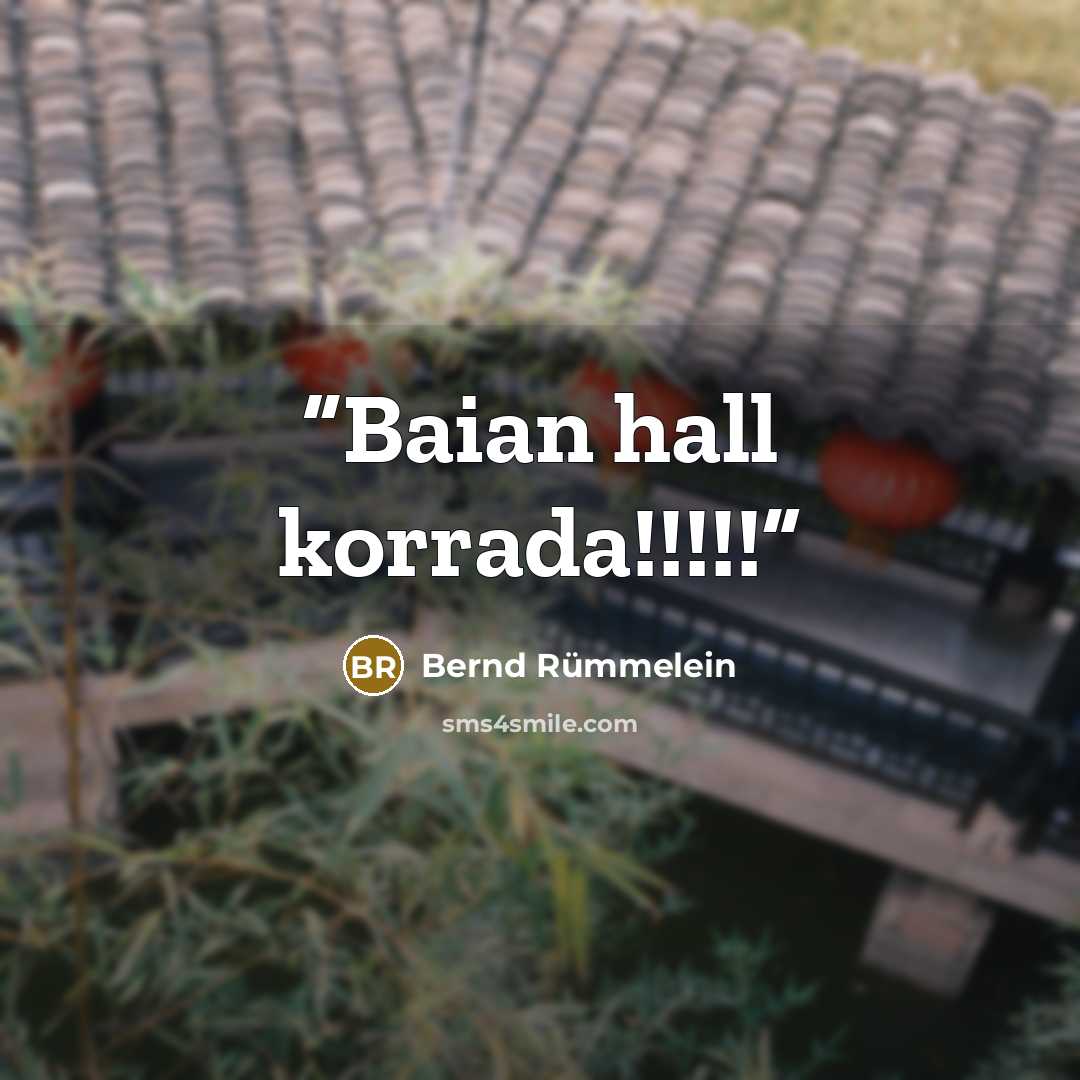“Baian hall korrada!!!!!” quote by Bernd Rümmelein
