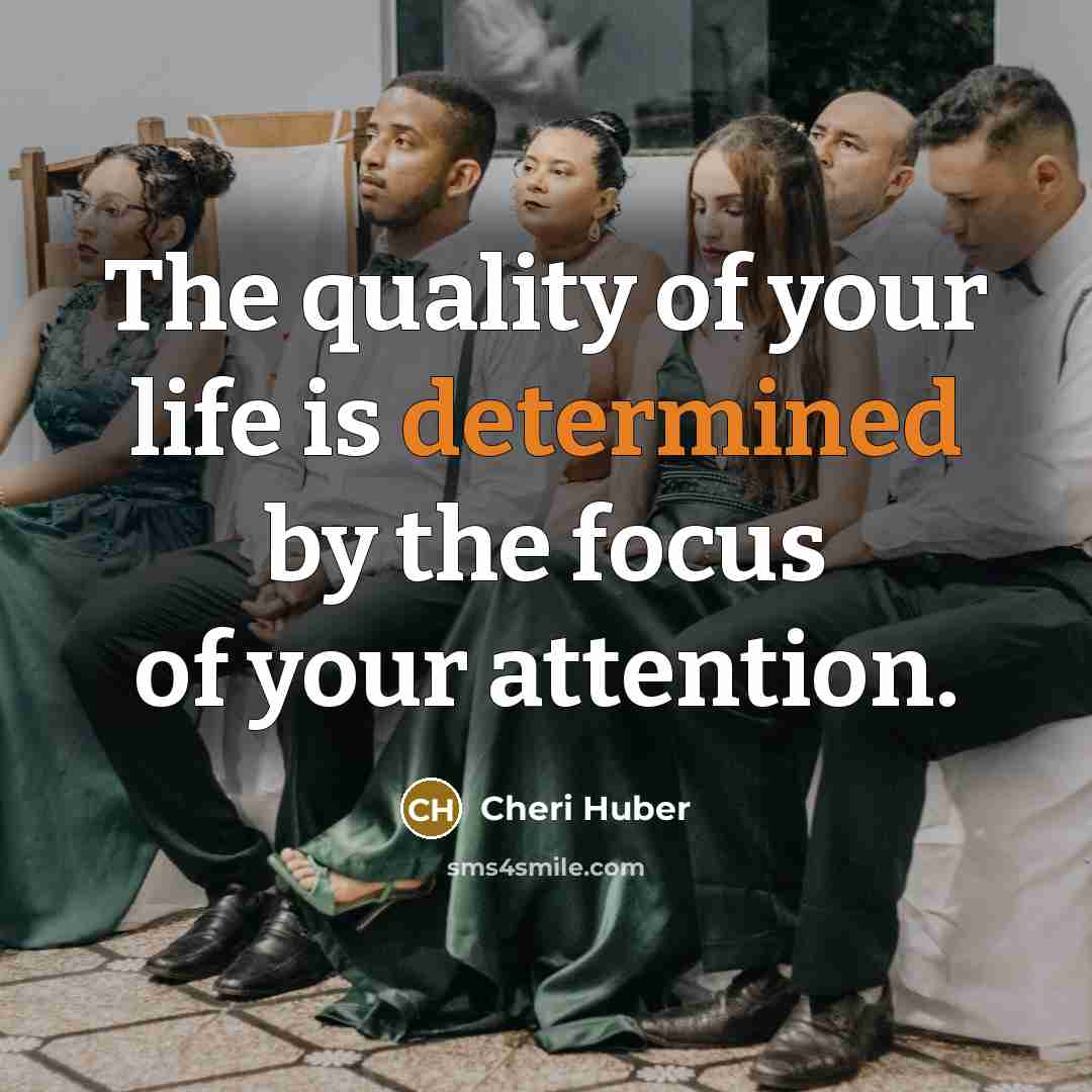 “The quality of your life is determined by the focus…” quote by Cheri Huber