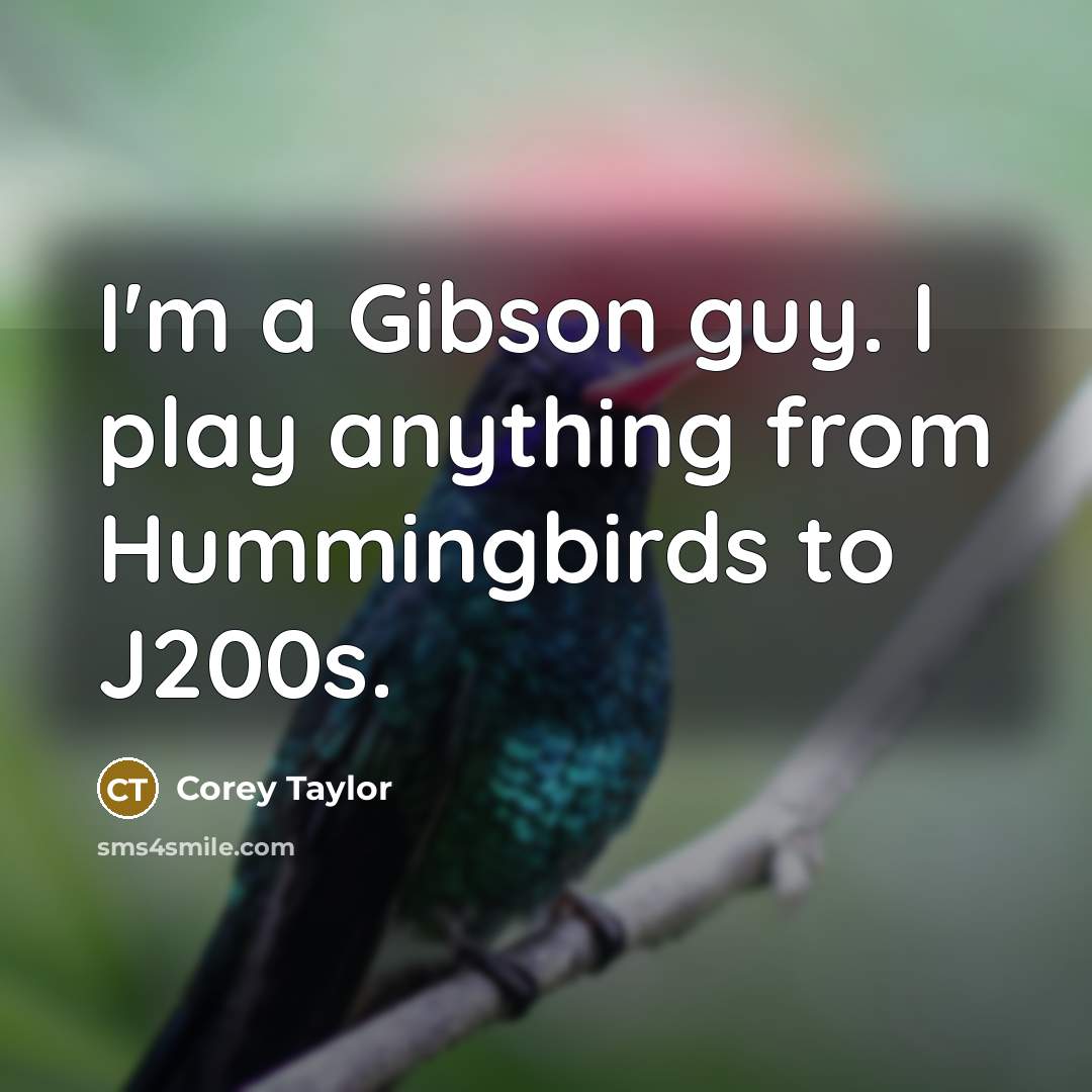 “I'm a Gibson guy. I play anything from Hummingbirds to…” quote by Corey Taylor