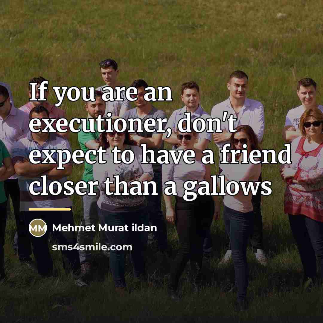 “If you are an executioner, don't expect to have a…” quote by Mehmet Murat ildan