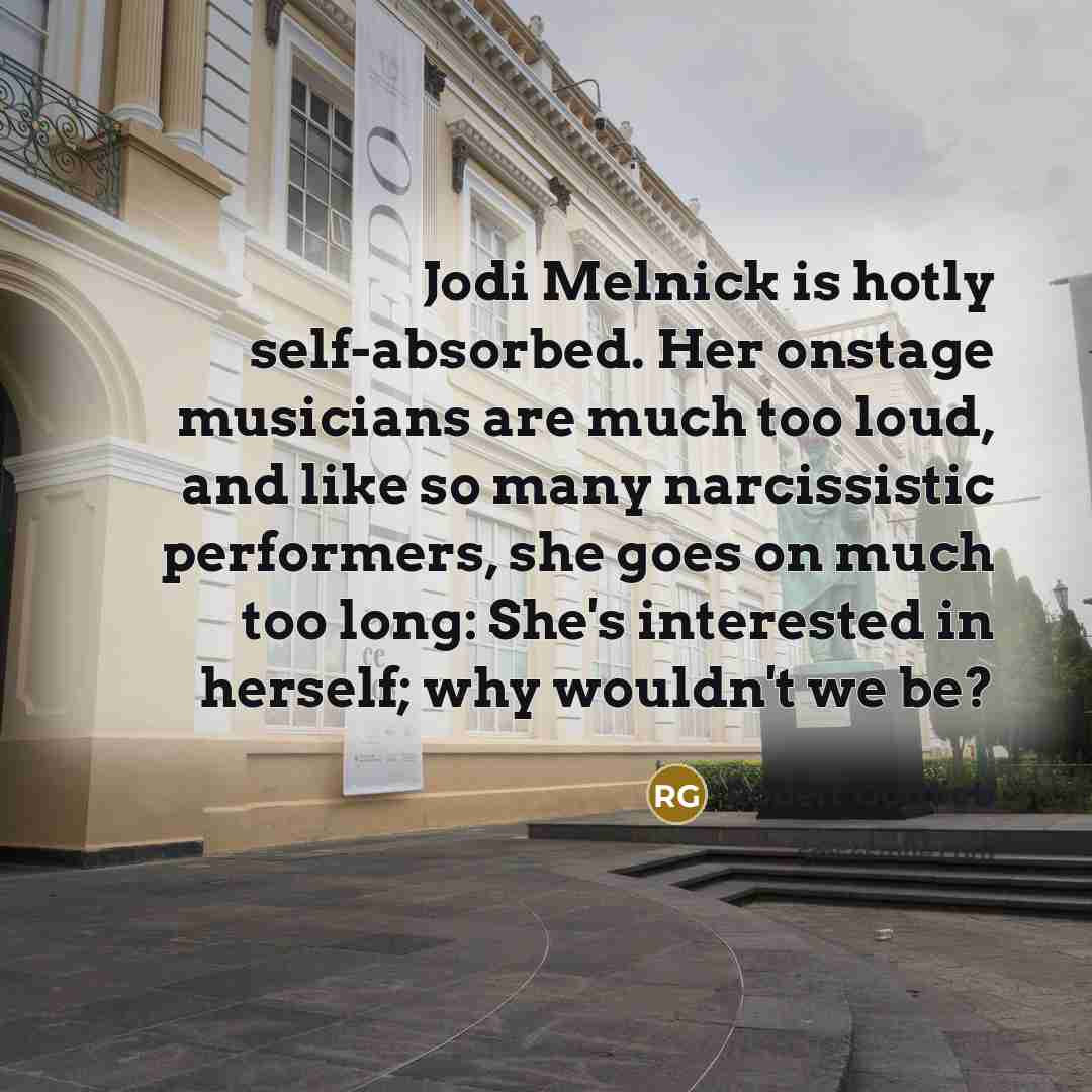 “Jodi Melnick is hotly self-absorbed. Her onstage musicians are much…” quote by Robert Gottlieb