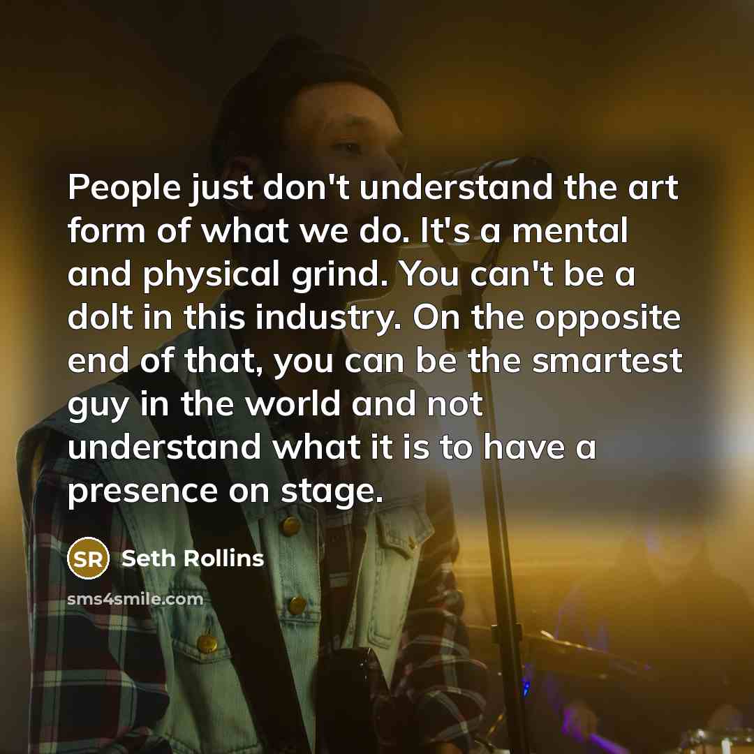 “People just don't understand the art form of what we…” quote by Seth Rollins