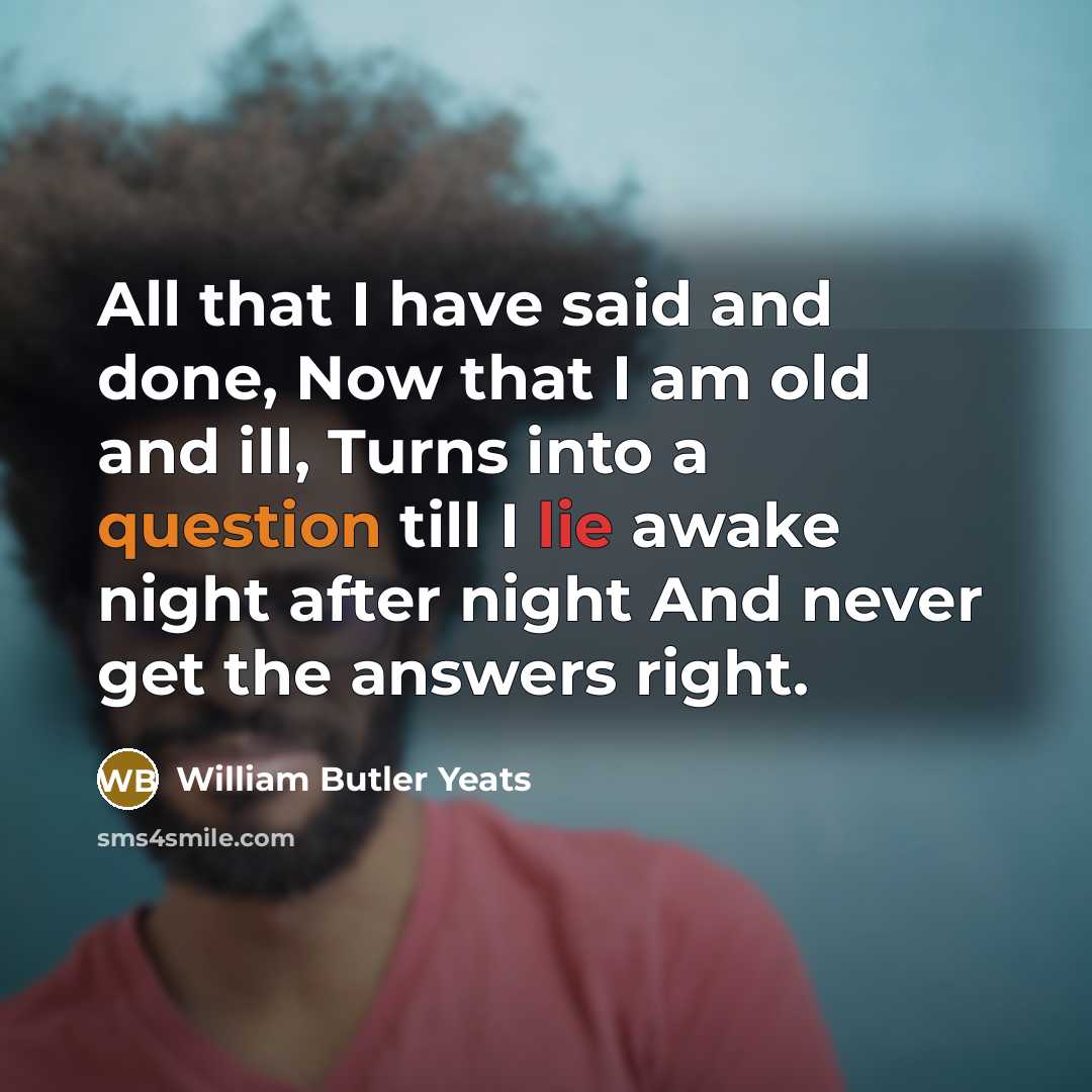 “All that I have said and done, Now that I…” quote by William Butler Yeats