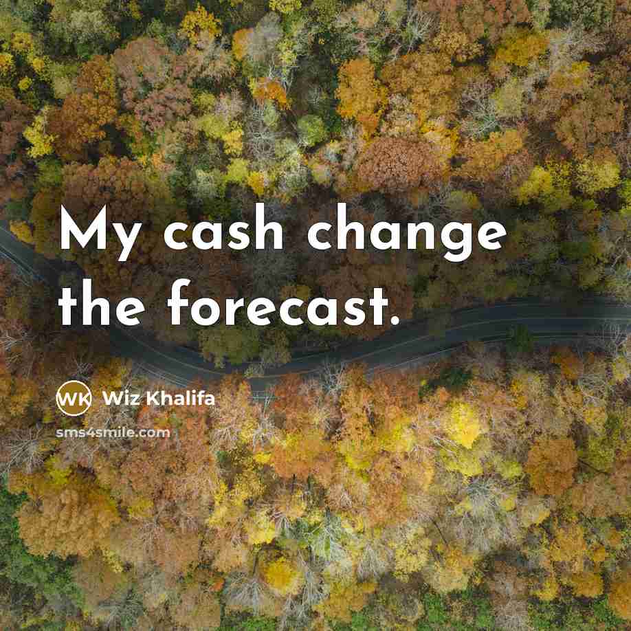 “My cash change the forecast.…” quote by Wiz Khalifa