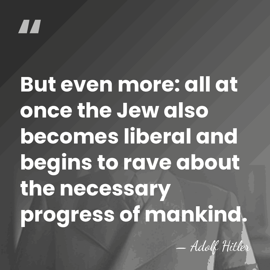 But even more: all at once the Jew also becomes liberal and&hellip; - Adolf Hitler