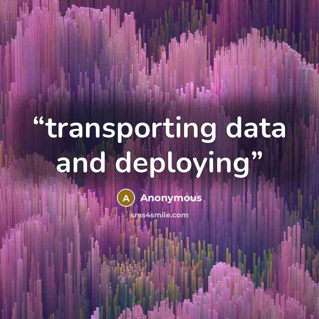 “transporting data and deploying” quote by Anonymous
