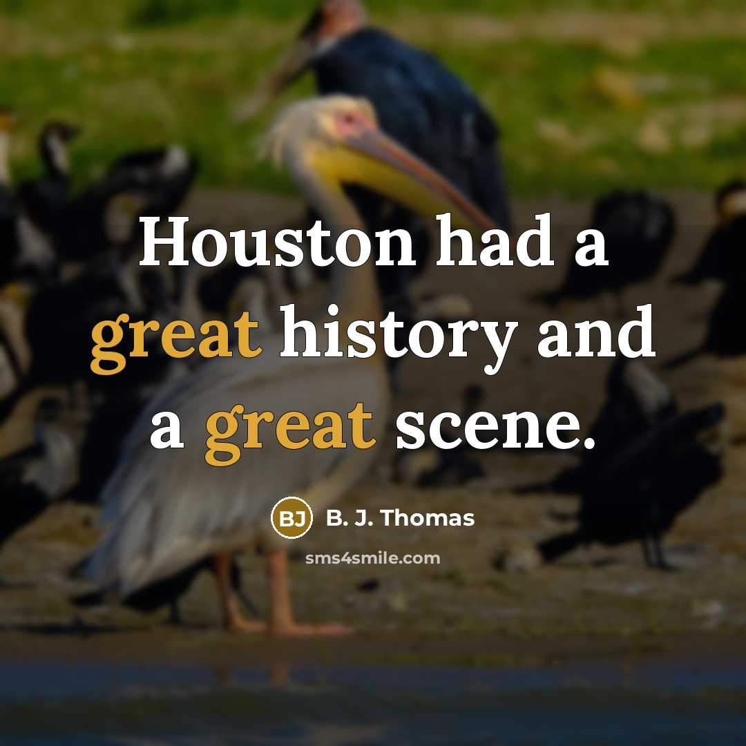 “Houston had a great history and a great scene.…” quote by B. J. Thomas