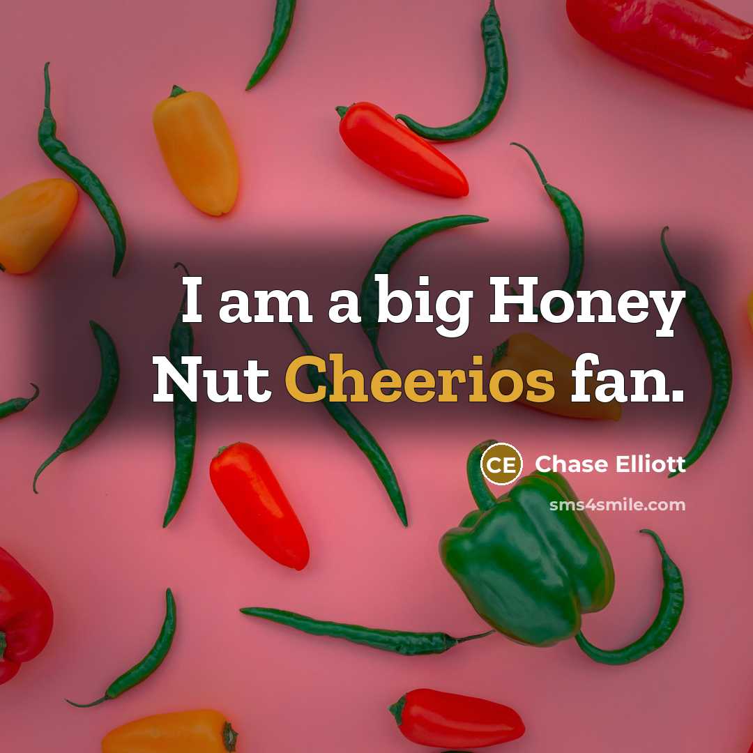 “I am a big Honey Nut Cheerios fan.…” quote by Chase Elliott