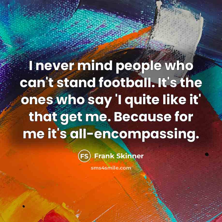 “I never mind people who can't stand football. It's the…” quote by Frank Skinner