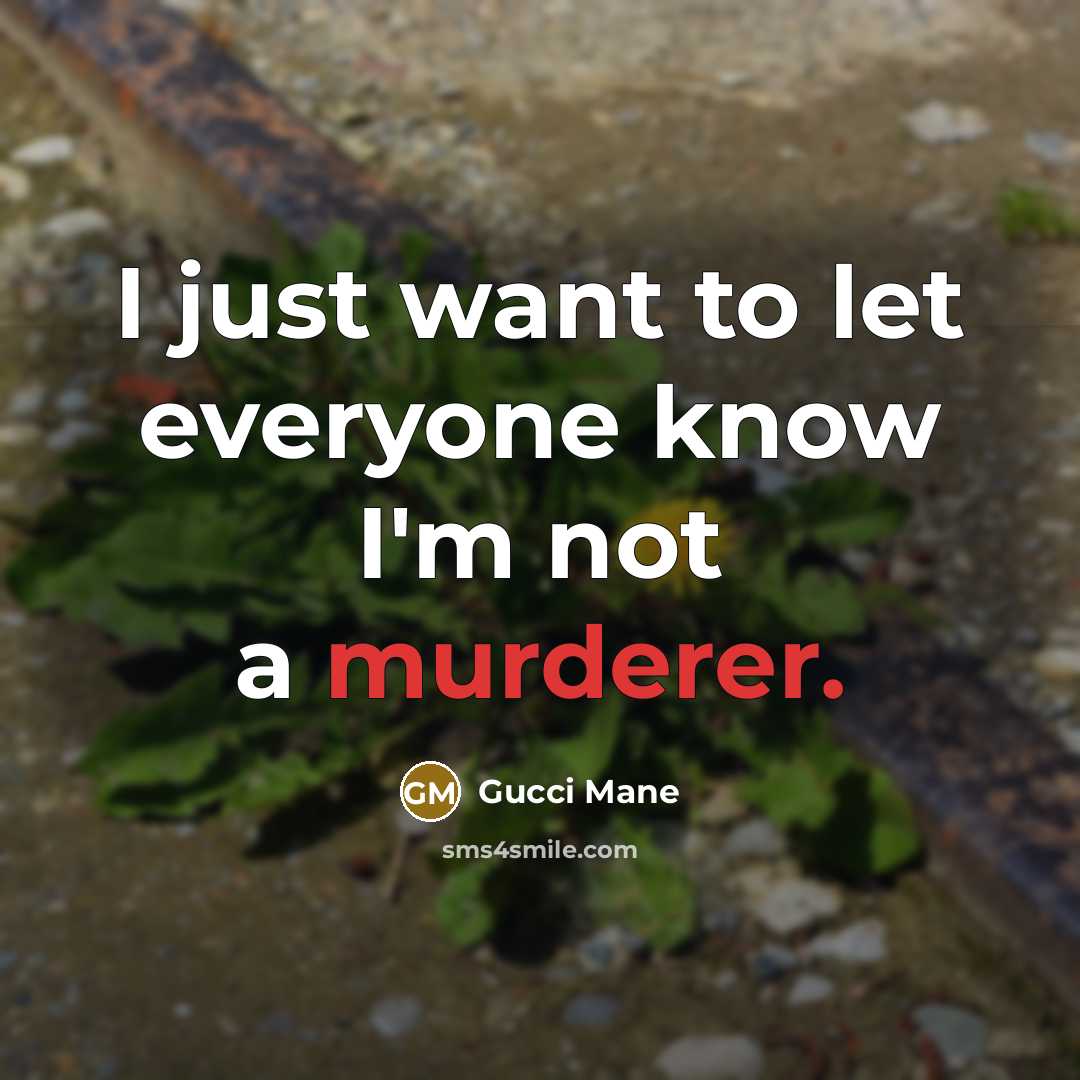 “I just want to let everyone know I'm not a murderer.” quote by Gucci Mane