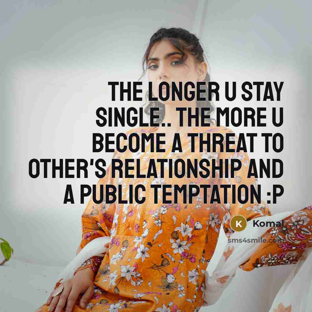 “The longer u stay Single.. the more u become a…” quote by Komal