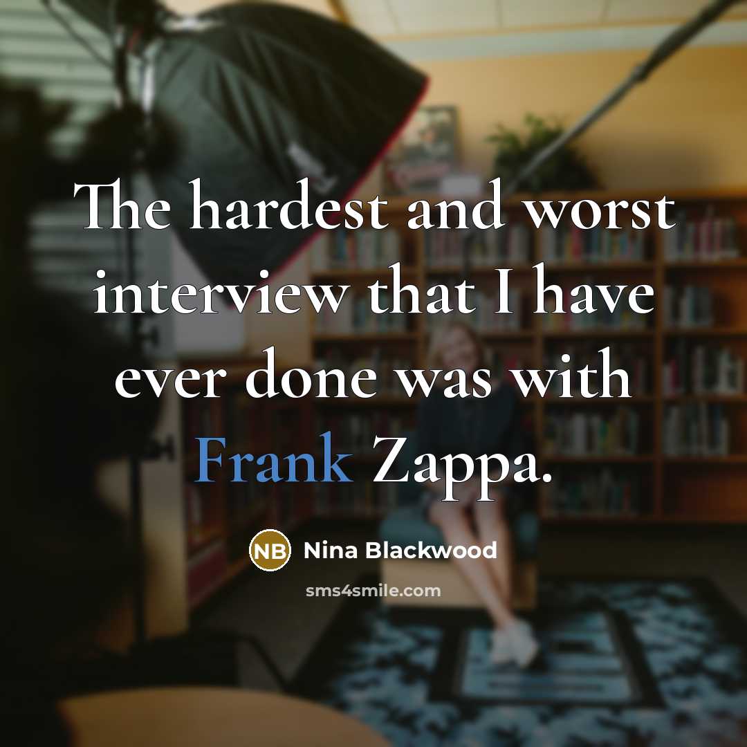 “The hardest and worst interview that I have ever done…” quote by Nina Blackwood
