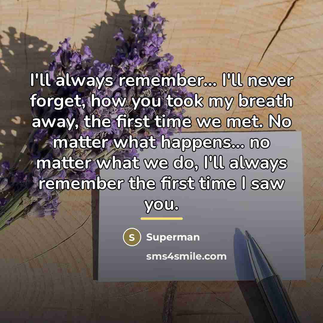 “I'll always remember... I'll never forget, how you took my…” quote by Superman