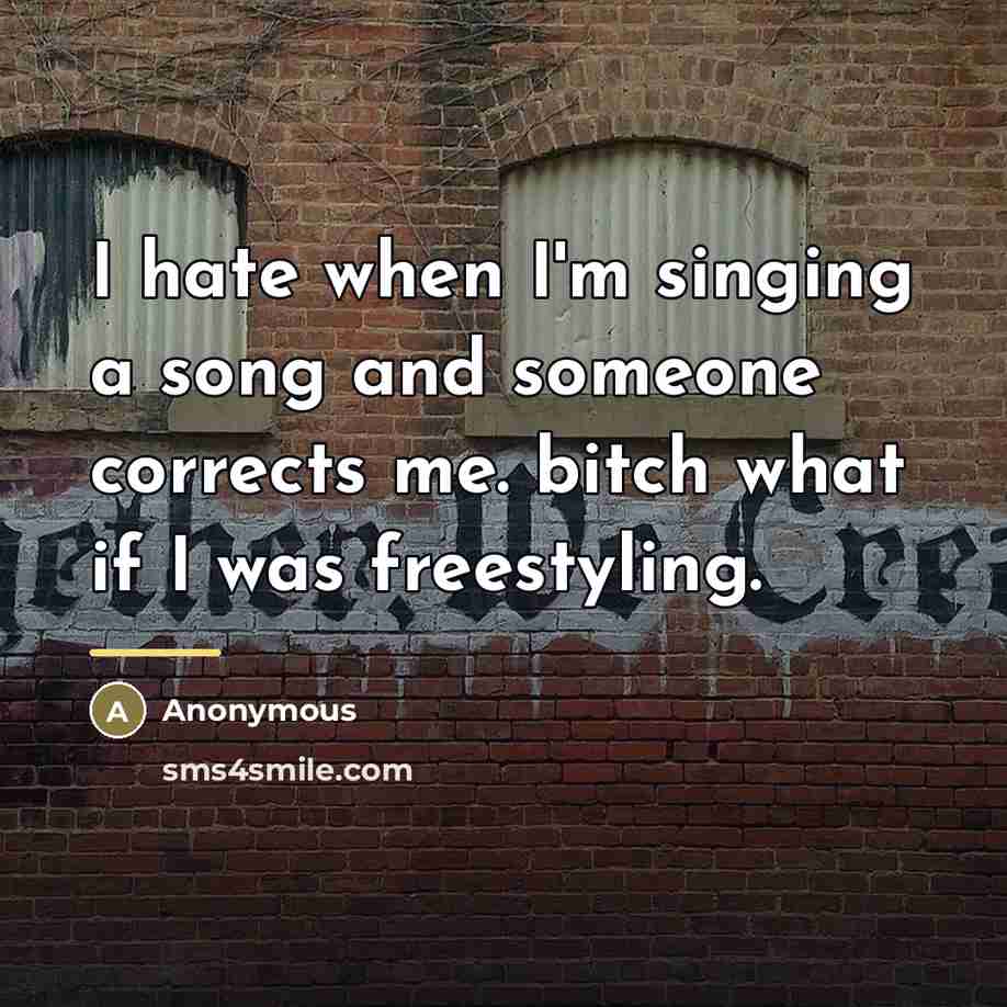 “I hate when I'm singing a song and someone corrects…” quote by Anonymous