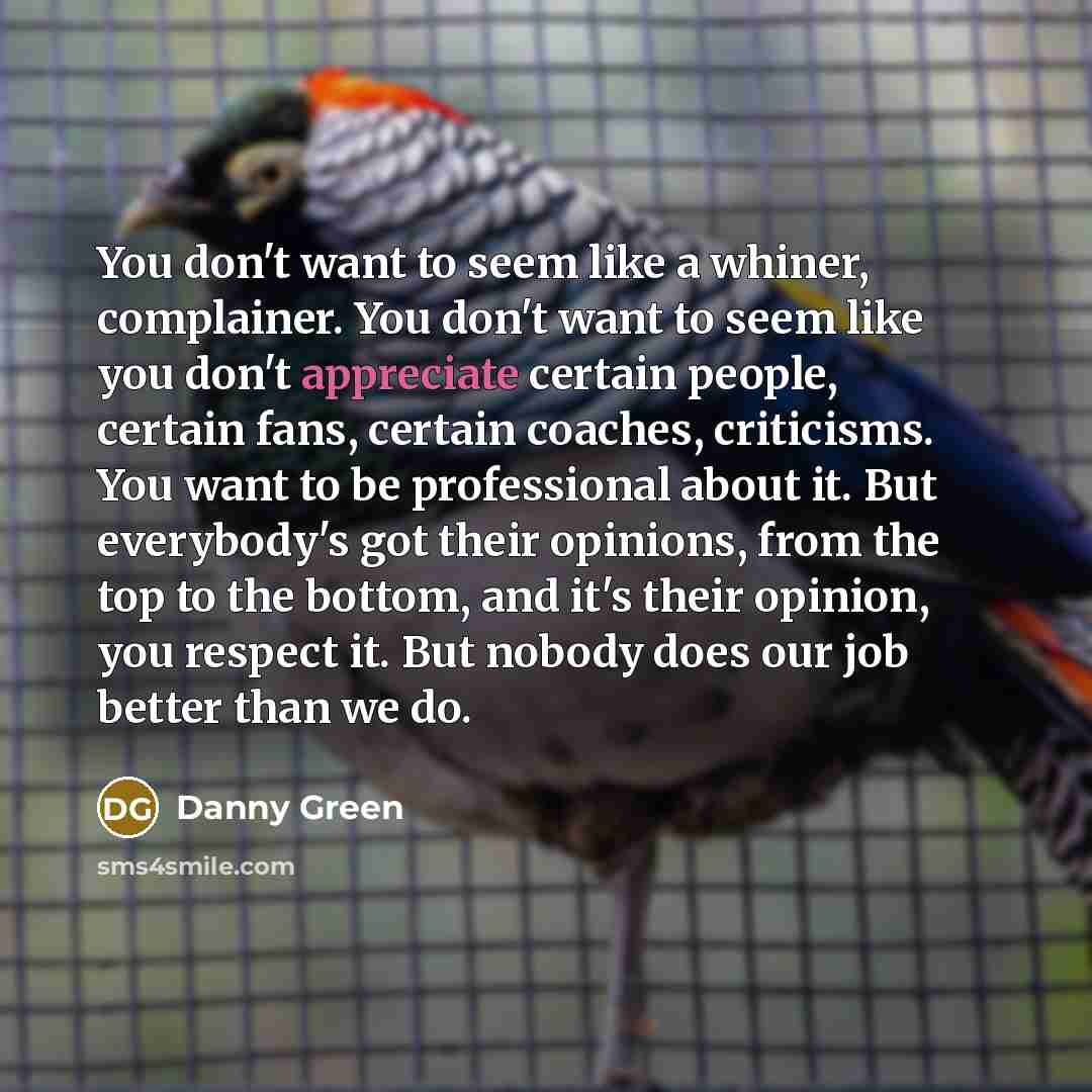 “You don't want to seem like a whiner, complainer. You…” quote by Danny Green