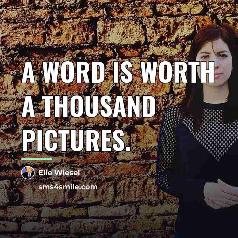 “A word is worth a thousand pictures.…” quote by Elie Wiesel