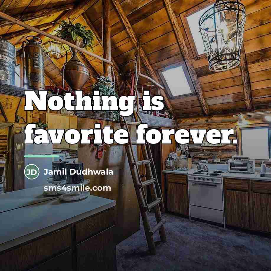 “Nothing is favorite forever.” quote by Jamil Dudhwala