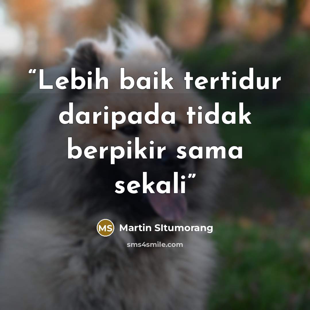 “Lebih baik tertidur daripada tidak berpikir sama sekali” quote by Martin SItumorang