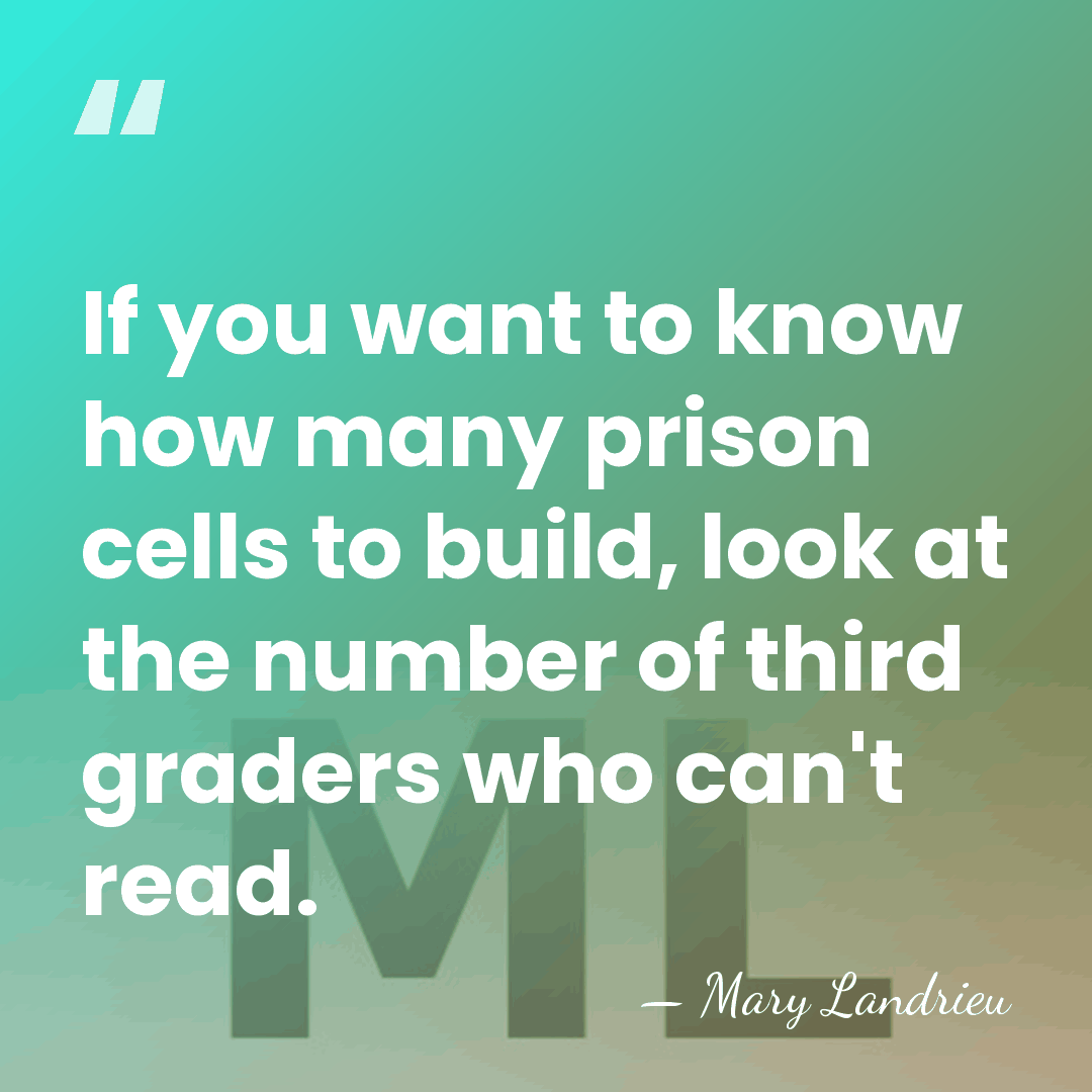 If you want to know how many prison cells to build, look&hellip; - Mary Landrieu