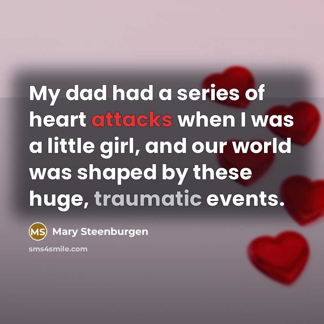 “My dad had a series of heart attacks when I…” quote by Mary Steenburgen