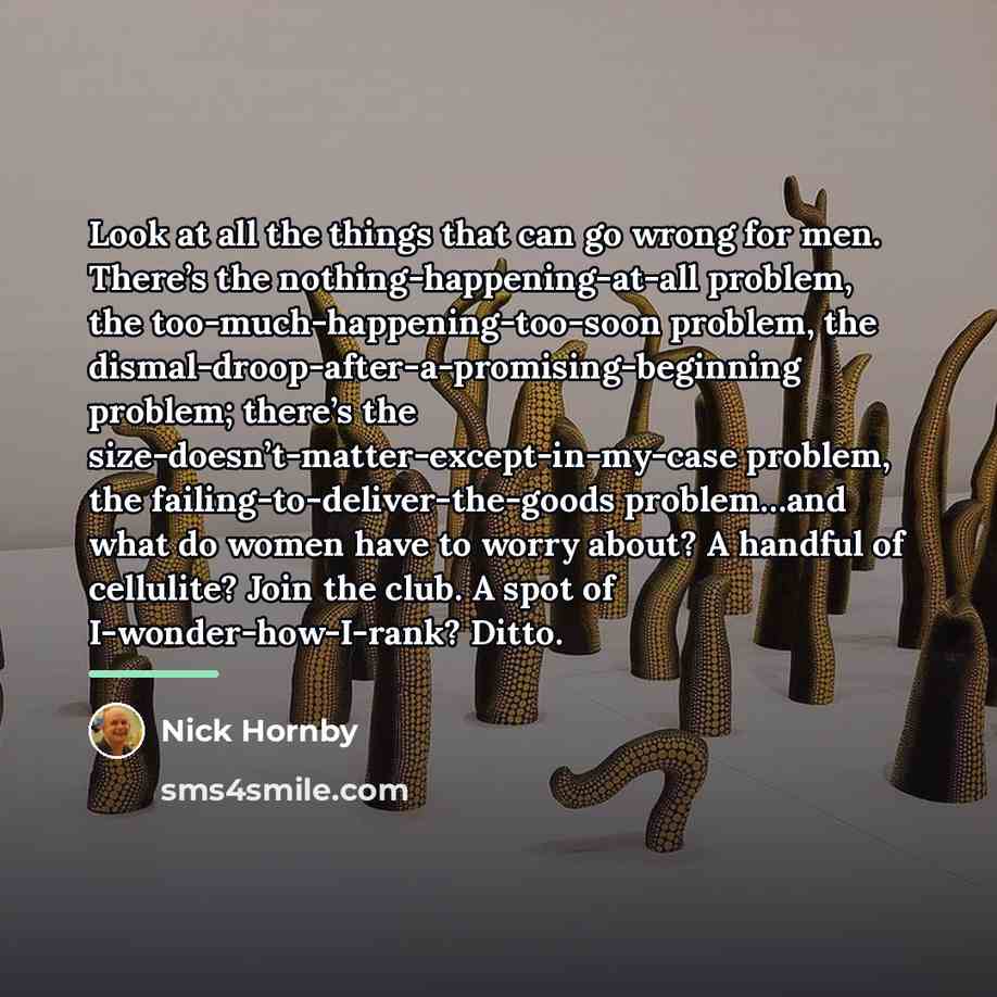 “Look at all the things that can go wrong for…” quote by Nick Hornby