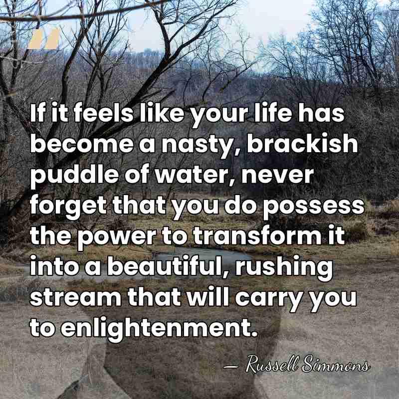If it feels like your life has become a nasty, brackish puddle&hellip; - Russell Simmons