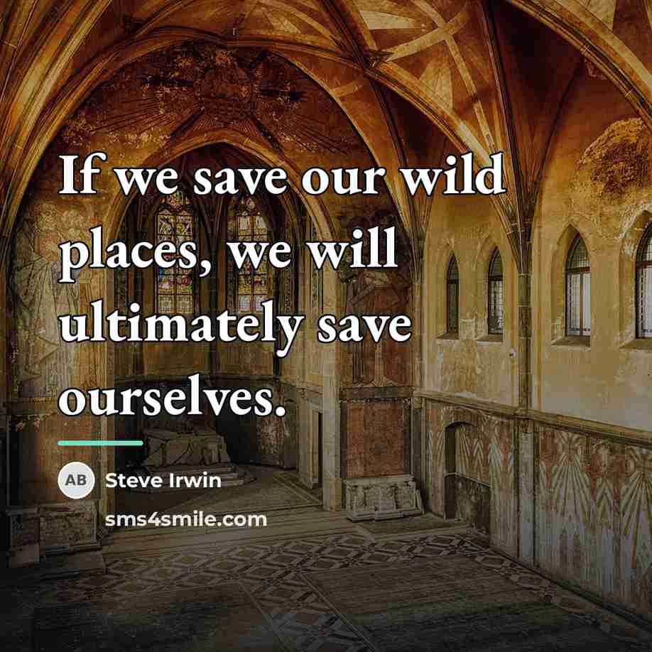 “If we save our wild places, we will ultimately save…” quote by Steve Irwin