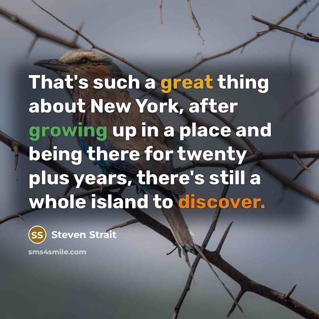 “That's such a great thing about New York, after growing…” quote by Steven Strait