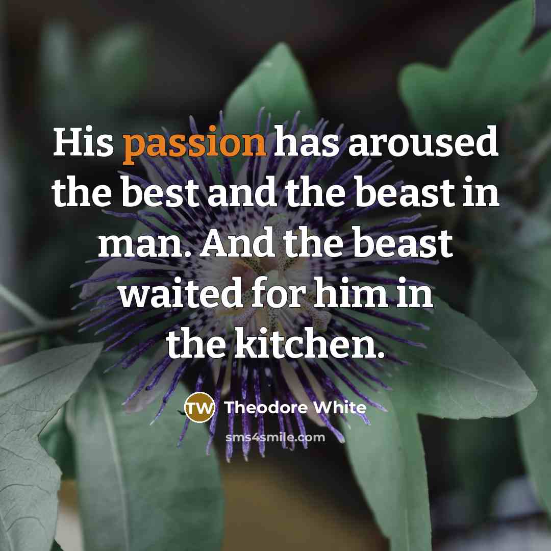 “His passion has aroused the best and the beast in…” quote by Theodore White