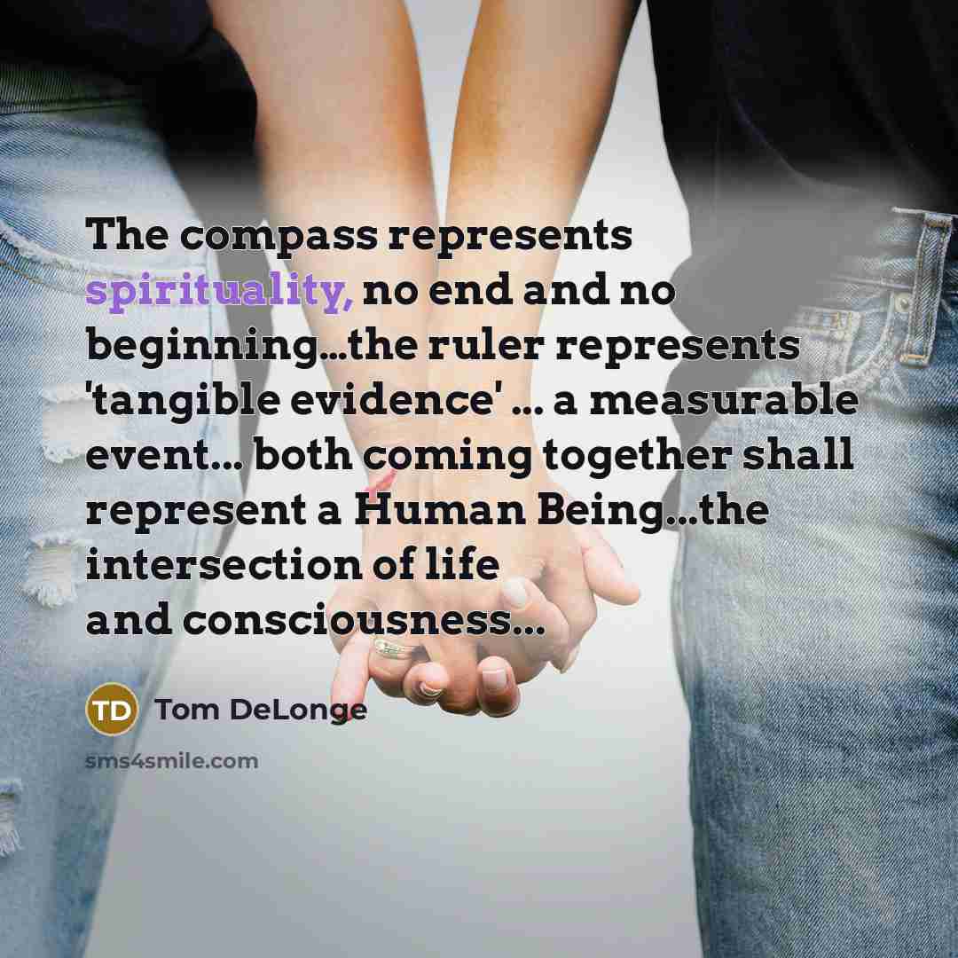 “The compass represents spirituality, no end and no beginning....the ruler…” quote by Tom DeLonge