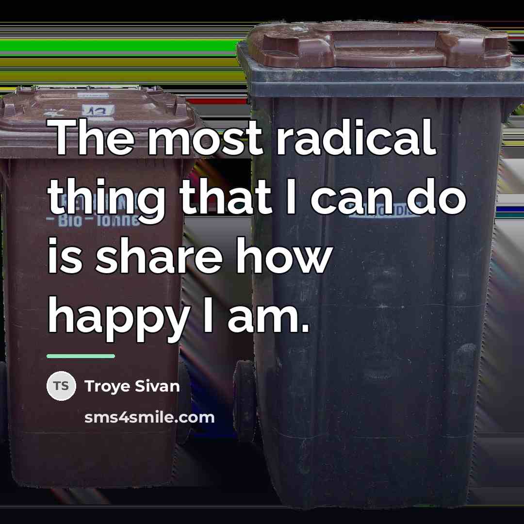 “The most radical thing that I can do is share…” quote by Troye Sivan