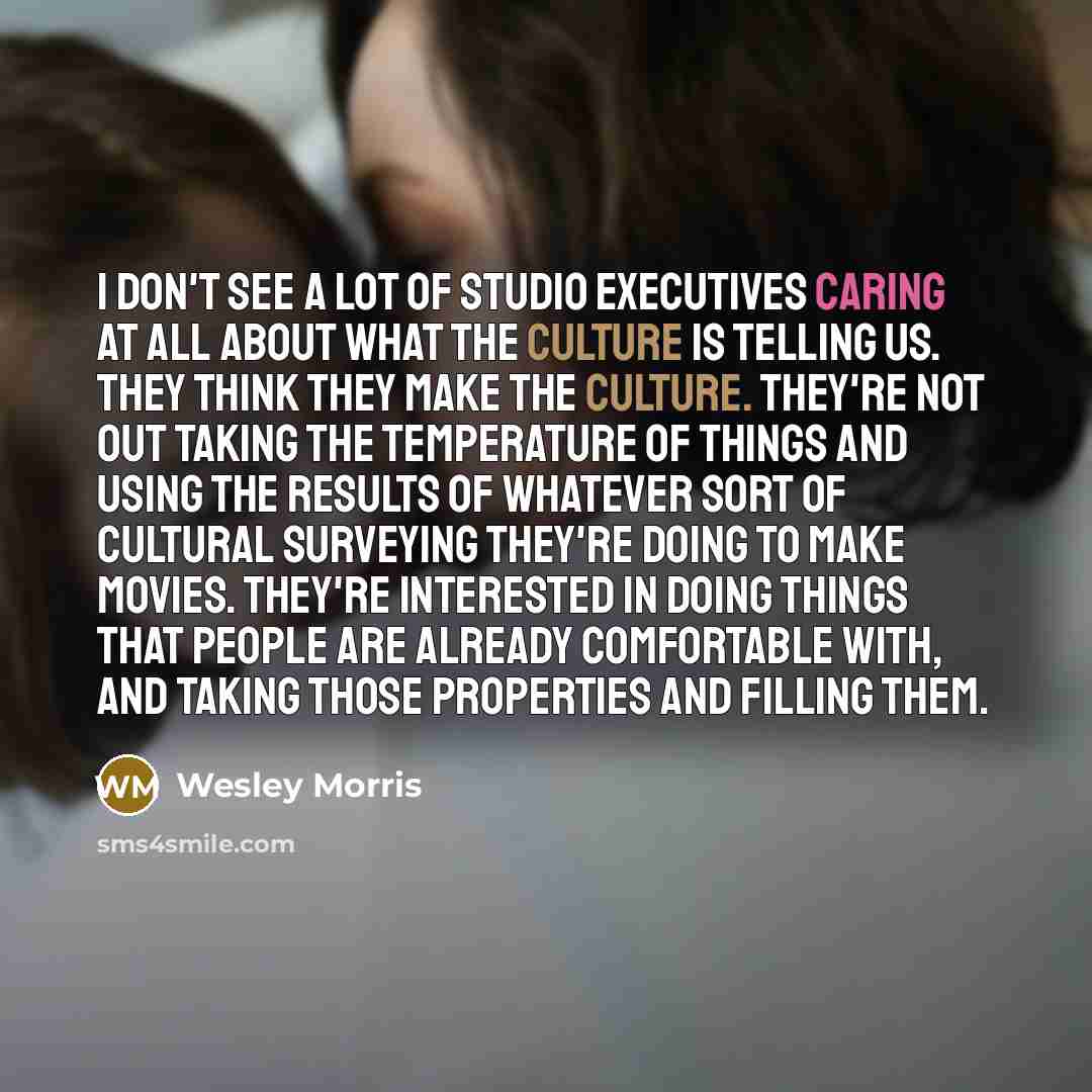 “I don't see a lot of studio executives caring at…” quote by Wesley Morris