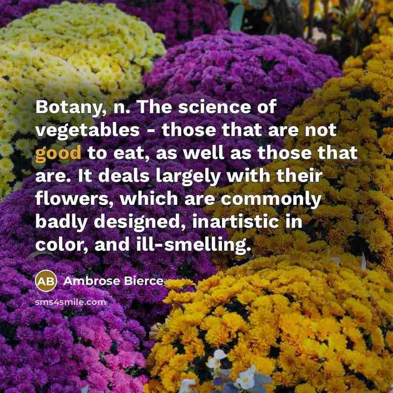 “Botany, n. The science of vegetables - those that are…” quote by Ambrose Bierce