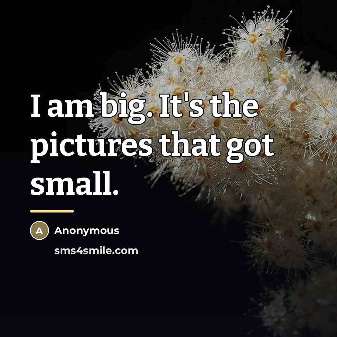 “I am big. It's the pictures that got small.…” quote by Anonymous