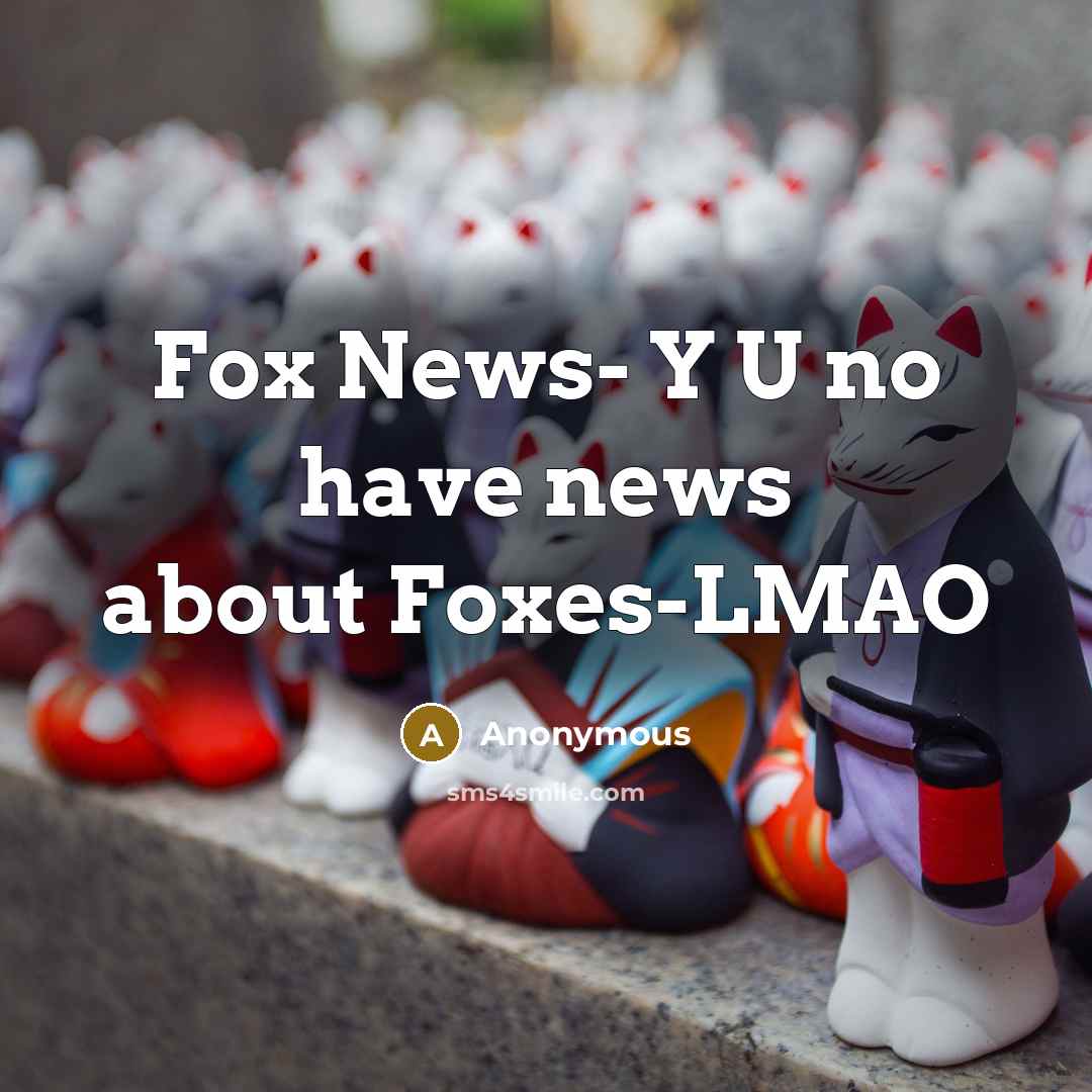“Fox News- Y U no have news about Foxes-LMAO” quote by Anonymous