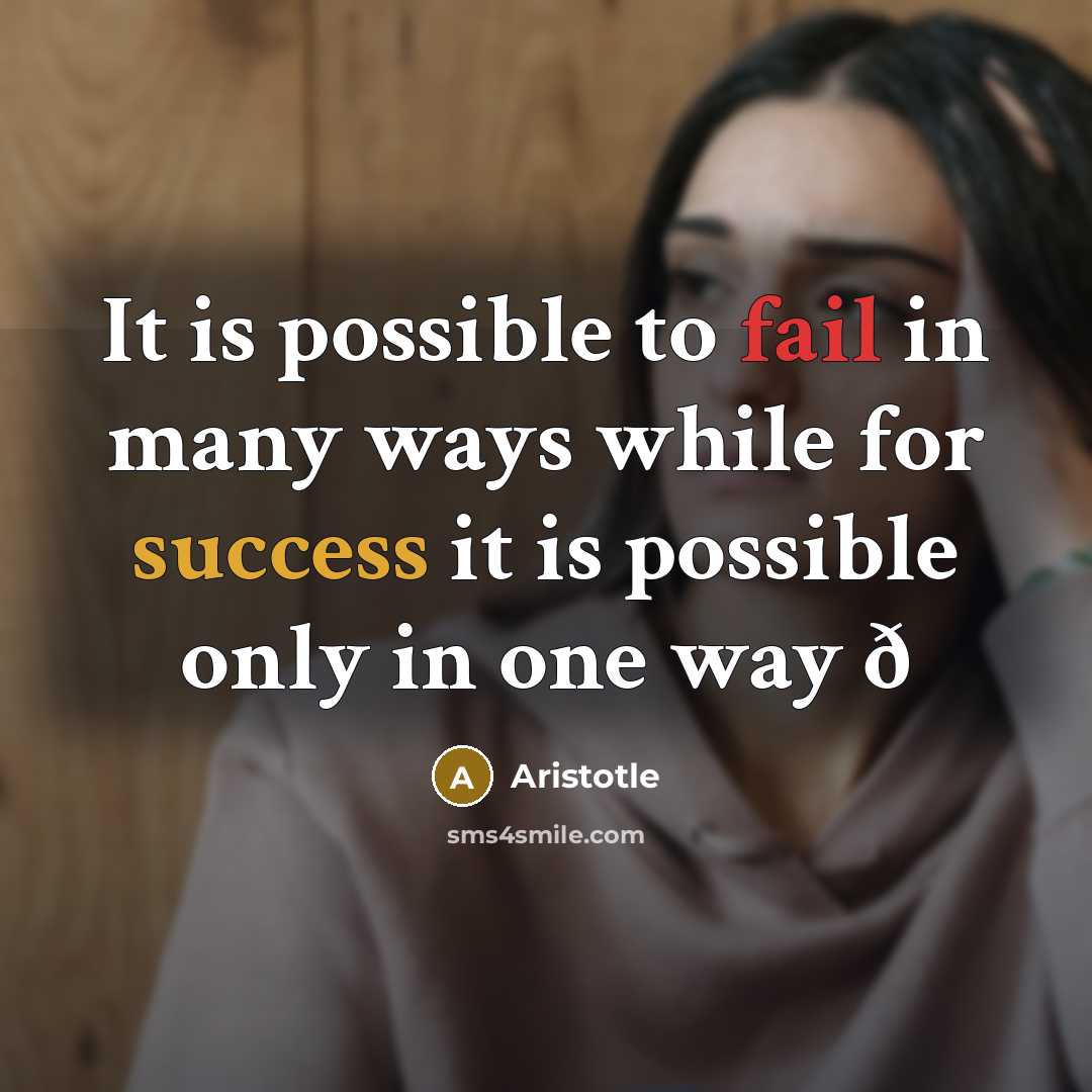 “It is possible to fail in many ways while for success it is possible only in one way ð” quote by Aristotle